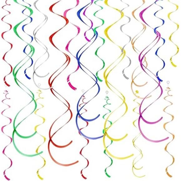 Colorful Ceiling Swirl Decorations Hanging Party Streamers Wedding Graduation - Picture 7 of 7